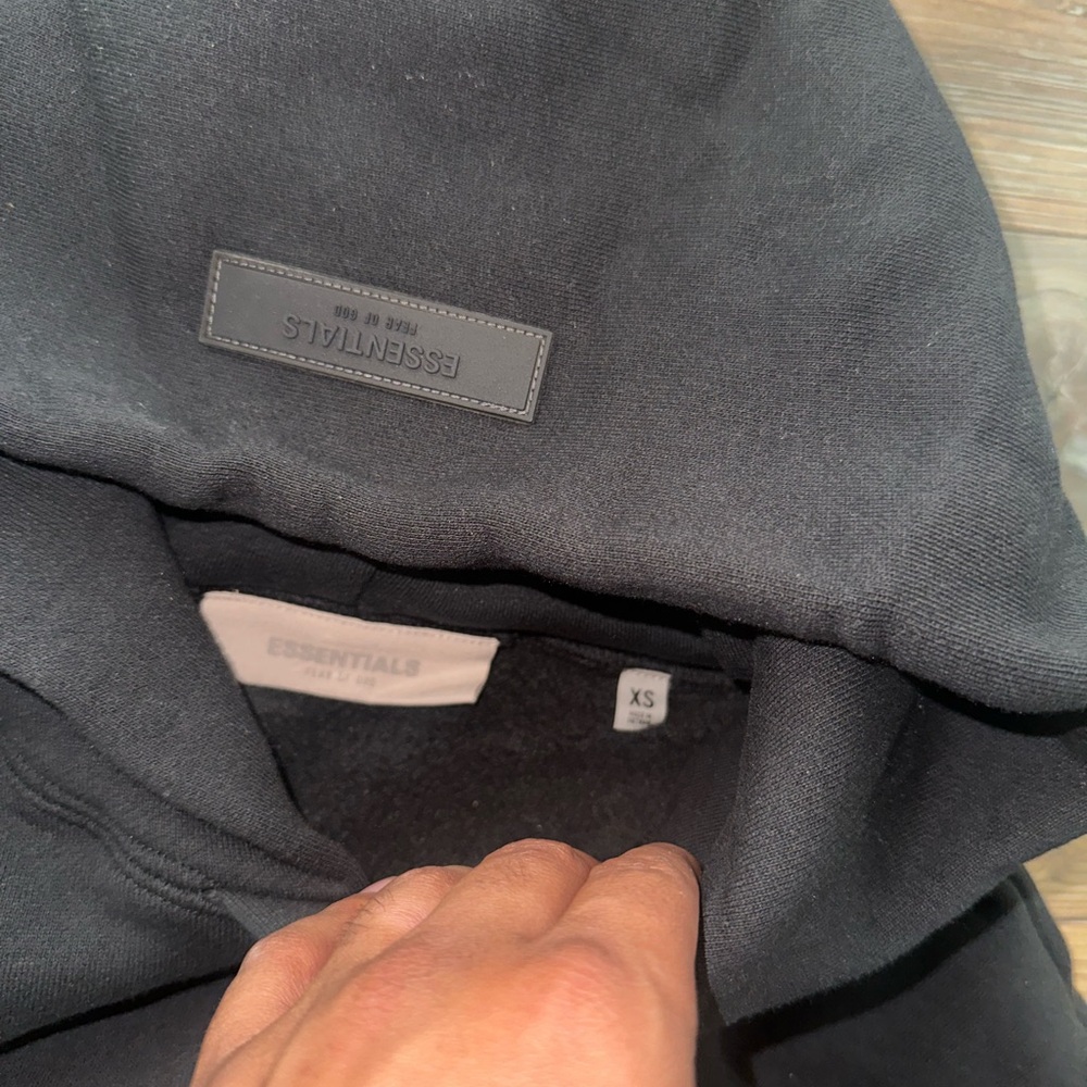Fear of God Essentials Hoodie SS22 Stretch Limo Black - 100% Authentic XS - Picture 3 of 5